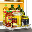 LYNK PROFESSIONAL® Pull Out Spice Rack Organizer for Inside Kitchen Cabinets - 10-3/8 inch Wide - Slide Out Drawer – Chrome Sliding Spice Organization for cabinet - Spice Racks - 1 Tier