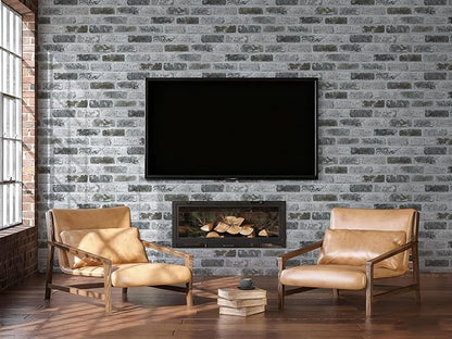 Guvana 17.3"×472.4" Brick Wallpaper Peel and Stick Wallpaper Grey Removable Wall Paper Brick Contact Paper Textured Adhesive DIY Wallpaper Faux Brick Vintage Wallpapers for Kitchen Wall Decor
