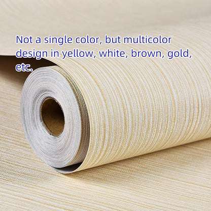 Haimin Grasscloth Wallpaper Textured 24in X 393in Fabric Contact Paper Textured Linen Wall Paper Peel and Stick Self-Adhesive Thick Vinyl Embossed Wallpaper (Yellow)