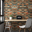 LaCheery Peel and Stick Brick Wallpaper Brown Blue Brick Removable Wallpaper 15.8