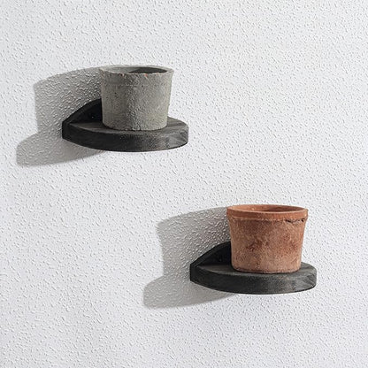 Freezing point Small Floating Shelves for Wall Set of 2 Semicircle Wood 4Inch Mini Wall Shelf Decor Plant Display Collectibles Mounted Kitchen Bathroom Bedroom Corner Decorative Storage Tiny Stand