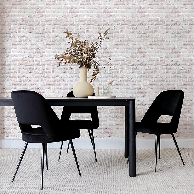 Tempaper White-Washed Brick Removable Peel and Stick Wallpaper, 20.5 in X 16.5 ft, Made in The USA