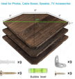 Joiishom Wood Corner Wall Shelves Set of 2, Solid Wood Corner Floating Shelves, Round End Wall Mounted Floating Corner Shelf for Bedroom, Living Room and Kitchen. (Brown-12 inch)