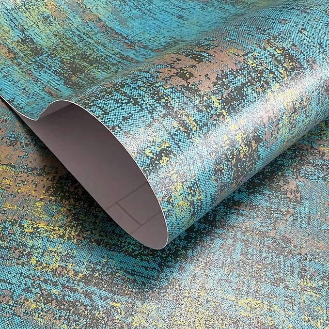 JiffDiff Vintage Metallic Peel and Stick Wallpaper Industrial Metallic Concrete Wall Paper Modern Stick on Wallpaper Self Adhesive Contact Paper(17.3