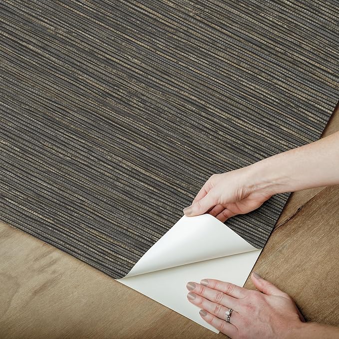 RoomMates Dimensional Grasscloth Peel and Stick Wallpaper, RMK12685PLW