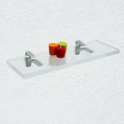 Clear Acrylic Shelves for Wall Storage, 6" W X 36" L, 3/4" Thick Wall Mounted Floating Shelves for Bedroom, Living Room, Bathroom, Kitchen -‎Easy Installation with Screws and Chrome Finish Brackets
