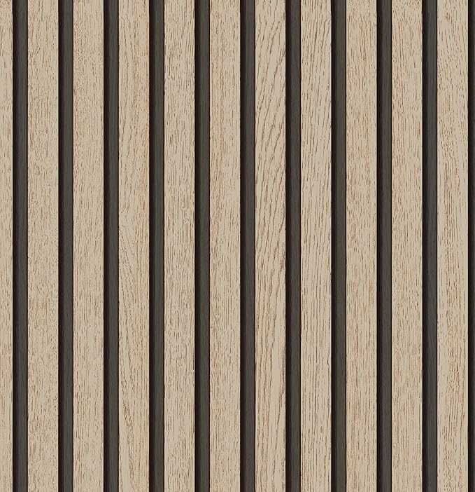 Wallpaper Peel and Stick Wood Grating Stripe Self-Adhesive Wallpaper Faux Wood Contact Paper Wood Slats Self Adhesive Wall Paper PVC Vinyl Film Removable Waterproof 17.3