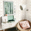 Geometric Peel and Stick Wallpaper boho78.7 x17.3 White and Pink Wallpaper White Contact Paper Removable Wall Paper for Bedroom Waterproof Removable Shelf Liner Decal Vinyl Roll