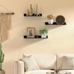 Floating Shelves for Wall Set of 3, Black Metal Wall Shelves for Bathroom 11.8/13.8/15.7 in, Modern Small Adhesive Shelf for Living Room, Bedroom, Office, Kitchen