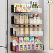 2/3/4 Pack Moveable Fridge Magnetic Spice Racks,Metal Black/White (Clear)