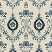 Blue Floral Wallpaper Peel and Stick Vintage Damask Contact Paper 17.5