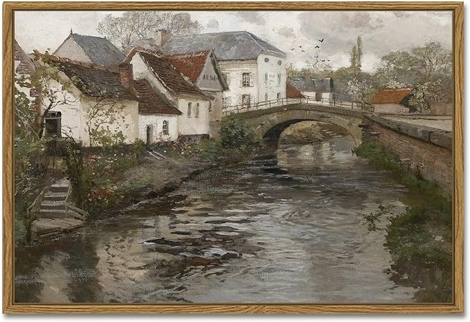 SHENIFY Large Vintage Town Framed Canvas Wall Art French Classic Wall Prints Modern Farmhouse Dining Rooms Hallways Living Rooms Bedroom Decor - 16