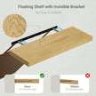 Vivelove Floating Shelves 24 inchs Long, Bathroom Shelves Over Toilet 9.1” Deep, Wall Mounted Wall Shelves for Bedroom, Living Room, Kitchen, Office, Rustic Home Decor, Oak, Set of 2