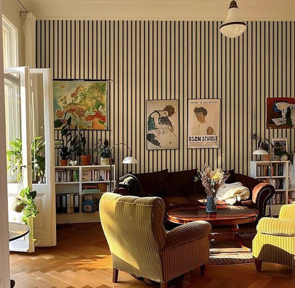 Wallpaper Peel and Stick Wood Grating Stripe Self-Adhesive Wallpaper Faux Wood Contact Paper Wood Slats Self Adhesive Wall Paper PVC Vinyl Film Removable Waterproof 17.3" x 393"