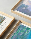 Framed Claude Monet Water Lilies Canvas Wall Art,Vintage Impressionist Botanical Painting,16x12IN High Framed Design Prints,Minimalist Classic Decor Aesthetic for Living Room,Bedroom,Bathroom Set of 3