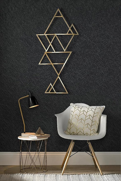 Safiyya 17.3 inch X 393 inch Peel and Stick Wallpaper Black Silk Textured Wallpaper Modern Solid Color Wall Paper Removable Contact Paper for Walls Vinyl Rolls