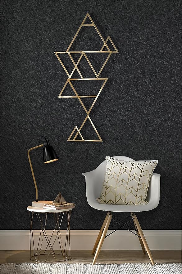 Safiyya Contact Paper Black Silk Wallpaper Textured Peel and Stick Wallpaper Removable Wall Paper Embossed Self Adhesive for Walls Vinyl Rolls 17.3 inch X 78.7 inch