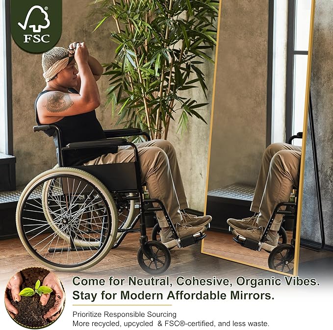 NicBex Oversized Full Length Mirror with Stand, 76