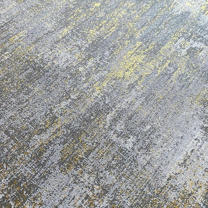 Simon&Siff Textured Wallpaper Distressed Concrete Wallpaper 17.3inx19.68ft White/Gold/Gray Metallic Modern Wall Paper Non Woven Neutral for Bedroom Traditional Wall Paper Need Adhesive