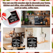 Coffee Desk Decor Sign, Coffee Time Sign With Stand For Farmhouse Home Kitchen Table, Wine Sign For Farmhouse Home Kitchen Bar Shelf Table, Gifts For Family Friend Coworker, B14