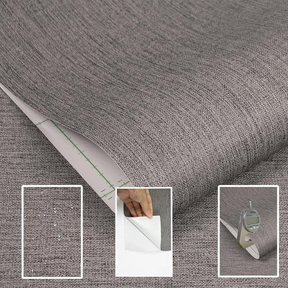 Yancorp 10ft Textured Fabric Wallpaper Faux Grasscloth Light Brown Peel and Stick Self-Adhesive Linen Removable Wallpaper Cabinets Counter Top Liners