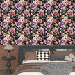 Purple Vintage Floral Wallpaper Peel and Stick Red Rose Peony Flowers Contact Paper 17.5