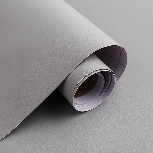 15.7" x 394" Grey Peel and Stick Wallpaper - Matte Contact Paper for Cabinet and Countertops