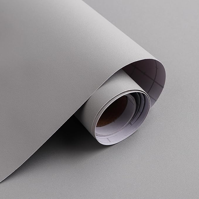 15.7" x 394" Grey Peel and Stick Wallpaper - Matte Contact Paper for Cabinet and Countertops