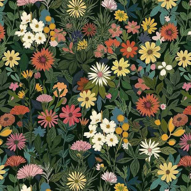 Peel and Stick Wallpaper Boho Wall Paper Removable Green Floral Contact Paper for Bedroom, Bathroom, Kitchen 17.3“ x 118”