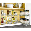 LYNK PROFESSIONAL® Pull Out Spice Rack Organizer for Inside Kitchen Cabinets - 4-3/8 inch Wide - Slide Out Drawer – Chrome Sliding Spice Organization for cabinet - Spice Racks - 2 Tier