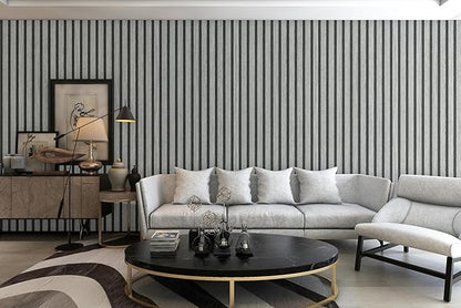 Wallpaper Peel and Stick Wood Grating Stripe Self-Adhesive Wallpaper Faux Wood Contact Paper Wood Slats Self Adhesive Wall Paper PVC Vinyl Film Removable Waterproof (Wood D, 17.3" x 118")