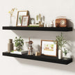 40 Inch Floating Shelves | 6.5 Inch Deep Black Floating Shelves Set of 2 | 40