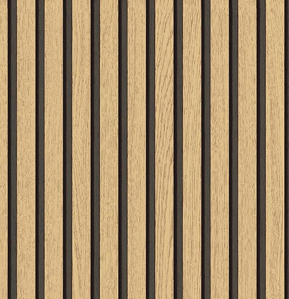 Wallpaper Peel and Stick Wood Grating Stripe Self-Adhesive Wallpaper Faux Wood Contact Paper Wood Slats Self Adhesive Wall Paper PVC Vinyl Film Removable Waterproof 17.3" x 393"