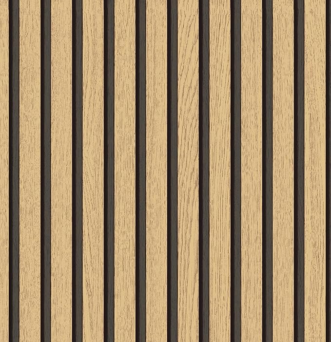 Wallpaper Peel and Stick Wood Grating Stripe Self-Adhesive Wallpaper Faux Wood Contact Paper Wood Slats Self Adhesive Wall Paper PVC Vinyl Film Removable Waterproof 17.3