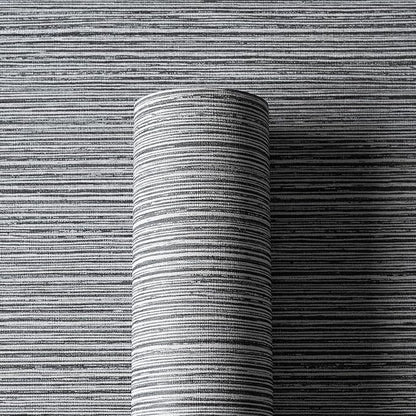 Grasscloth Textured Wallpaper Gray Peel and Stick 24inX393in Fabric Wall Paper Upgraded Thick Self-Adhesive Vinyl Contact Paper for Home Use(Dark Grey)