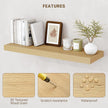 36 Inch Floating Shelves, 3D Textured Wood Grain, 36