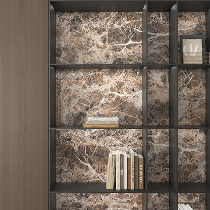 JSEVEM 24"×197" Extra Thick Brown White Marble Wallpaper Peel and Stick Waterproof Brown Marble Contact Paper Vinyl DIY Faux Granite Wall Tile Stickers for Kitchen Bedroom Walls Bathroom Countertops