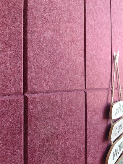 Shiplap Felt Wall Panels for Interior Wall Decor, Accent Wall Paneling for Bedroom Living Room & Office, Peel and Stick, Sound Absorbing – 24 Pack Felt Tiles with Adhesive – Redwine