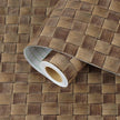 Dark Brown Rattan Wallpaper Peel and Stick Vintage Woven Contact Paper Vinyl Faux Cane Wallpaper Non-Textured Natural Rattan Contact Paper for Cabinets Shelf Liners Bathroom Walls 15.8