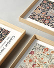 Framed William Morris Canvas Wall Art,Floral Pattern Vintage Poster Wall Decor,16x12IN High Framed Wood Design Prints,Minimalist Classic Decor Aesthetic for Living Room,Bedroom,Bathroom Set of 3