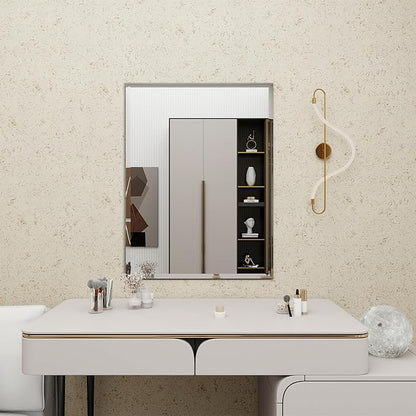 Rectangular Beveled Bathroom Mirrors, 22X30 inch Square Frameless Mirror, Rectangular Frameless Mirrors，Beveled Bathroom Mirror。