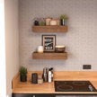Wall Floating Shelves, Rustic Wood Wall Shelf Handmade - Wooden Shelves for Bathroom Kitchen Livingroom(Light Walnut, 17 Inch - 2 Pack)