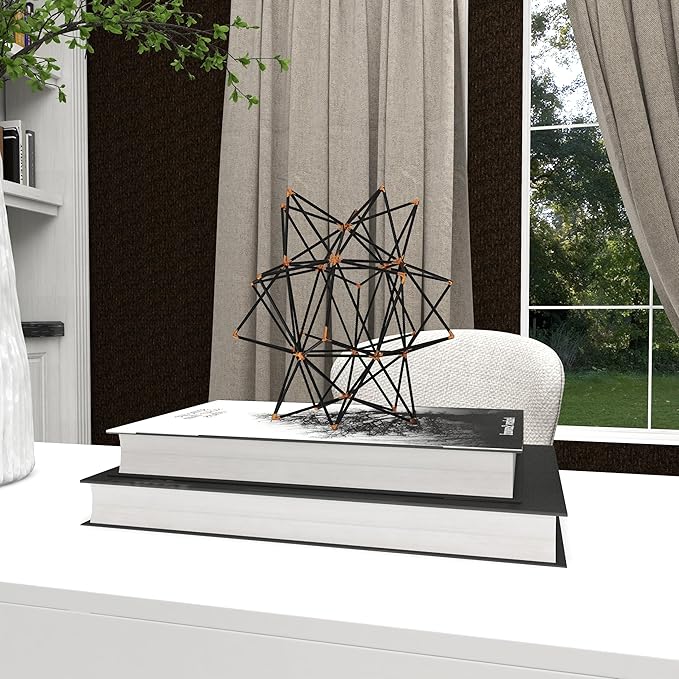 Deco 79 Metal Geometric Decorative Sculpture Home Decor Statue with Gold Accents, Accent Figurine 7