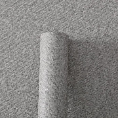 Haimin Fabric Wallpaper Textured Contact Paper (24in X 393in) Gray Grasscloth Wallpaper Peel and Stick Faux Linen Wall Paper Self-Adhesive Vinyl Looks Like Woven Straw