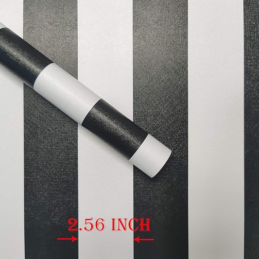 Guvana 472.4"x17.7" Striped Peel and Stick Wallpaper Black and White Self-Adhesive Wallpaper Removable Contact Paper Waterproof Wall Paper for Livingroom Cabinets Shelves Drawer Liner Decor Vinyl Roll