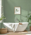 Guvana Grasscloth Peel and Stick Wallpaper Green Textured Contact Paper Modern Removable Self Adhesive Wall Paper Thicken Fabric Faux Linen Wallpaper for Bathroom Kitchen Countertop 197inx15.7in