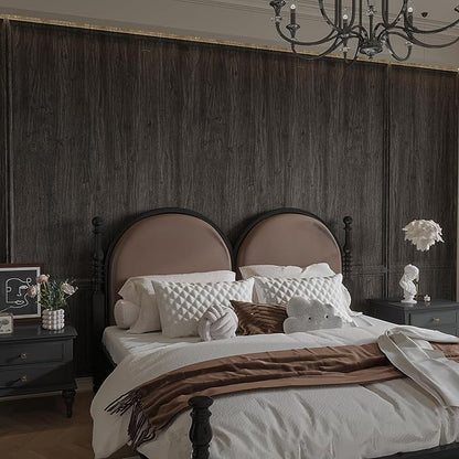 Coffee Brown Wood Wallpaper Peel and Stick Wood Grain Contact Paper for Cabinets and Drawers Self Adhesive Wateproof Vinyl Wrap 15.74"x78" Removable Matte Wooden Looking Wallpaper for Bedroom Walls