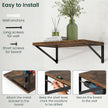 Floating Shelves, 12 Inch Deep Rustic Wood Wall Storage, 48W x 12D Wall Shelves Set of 2, Heavy Duty Metal Brackets, Large Industrial Book Shelf for Living Room, Kitchen, Bedroom, Brown