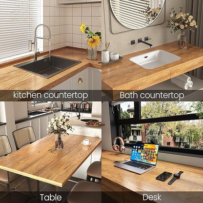 COSNIGHT Wood Grain Contact Paper with Tools, Peel and Stick Wallpaper, Self Adhesive Wall Paper for Countertop Drawer Shelf Liner Cabinet Easy to Clean 15.7In x 393In