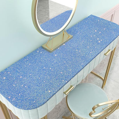 CHIHUT Holographic Blue Glitter Wallpaper 15.7''x100'' Sparkly Iridescent Shimmer Contact Paper Self Adhesive Removable Fabric Wallpaper for Bedroom Walls Dressers DIY Decor Vinyl Glitter Wrap